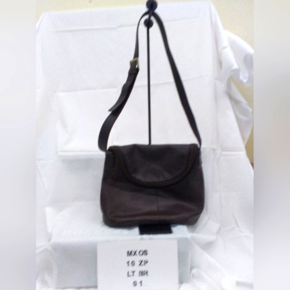 Maxx Brown Leather Crossbody Bucket